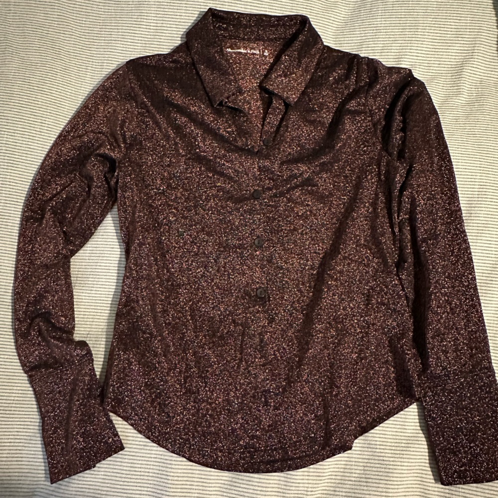 Abercrombie & Fitch sparkly button down shirt, NWT